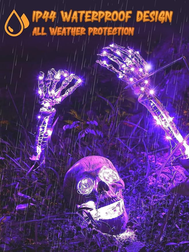 4 Pack 100 LED Halloween Fairy Lights Battery Operated with Remote, 33FT Waterproof Twinkle Lights with Timer & 8 Modes, Fairy String Light Outdoor Indoor for Bedroom Classroom DIY Decor (Purple)