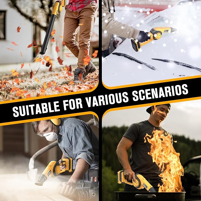 Cordless Leaf Blower Compatible with Dewalt 20V Max Battery (Tool Only), Up to 200MPH Small Electric Leaf Blower, 3 Speeds Mode, Battery Powered Mini Leaf Blowers for Patio