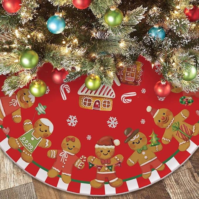 48 Inch Christmas Tree Skirt – Holiday Tree Mat for 6 to 7.5 Ft Trees, Durable & Soft Christmas Decorations for Home, Living Room, Party, Winter Xmas Holiday Decor