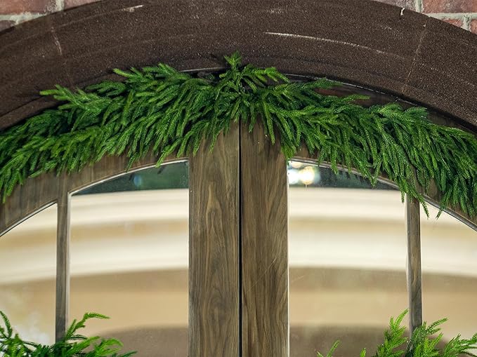15FT Extra Full Christmas Garland Norfolk Pine Garland Realistic Artificial Christmas Greenery Garland for Mantle Stairs Railing Table Fireplace Wall Indoor Outdoor Holiday Xmas Decor Decoration