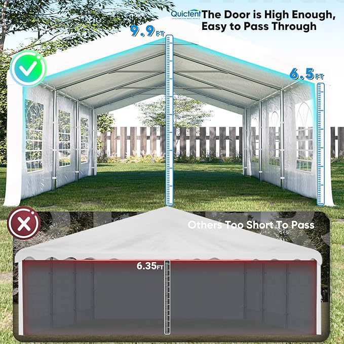 Quictent 20x30 Party Tent Heavy Duty Outdoor Canopy Tent Carport Event Shelter Wedding Tents for Parties with Storage Bags(Church)
