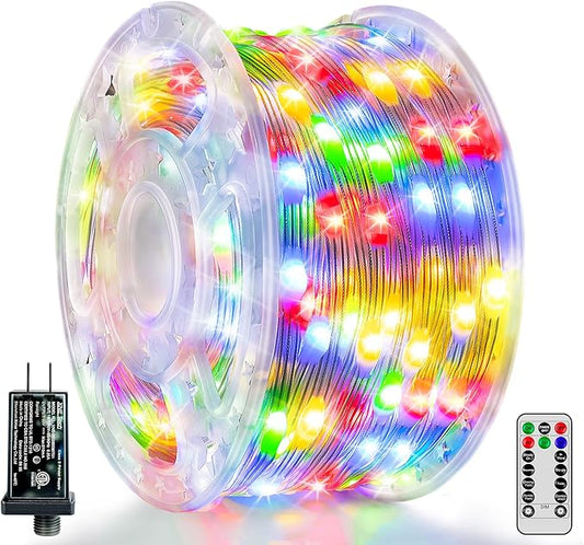 Christmas Lights Outdoor 800LED 262FT, Multicolor Fairy Lights IP67 Waterproof, Plug in String Light with Remote 8 Modes Timer, Xmas Light for Outside Indoor House Tree Decorations