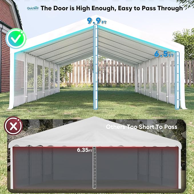 Quictent 20x40 Party Tent Heavy Duty Outdoor Canopy Tent Carport Event Shelter Wedding Tents for Parties with Storage Bags(Mesh)