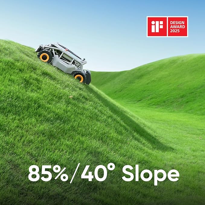 Remote Control Lawn Mower S1 4WD 56V18Ah 85° Slope(Wide Wheels Version), Multi-Functions RC Lawn Mower with 1.5-4.3 Inch Cutting Height 21 Inch Real Blade with Mowing 1.12 Acres