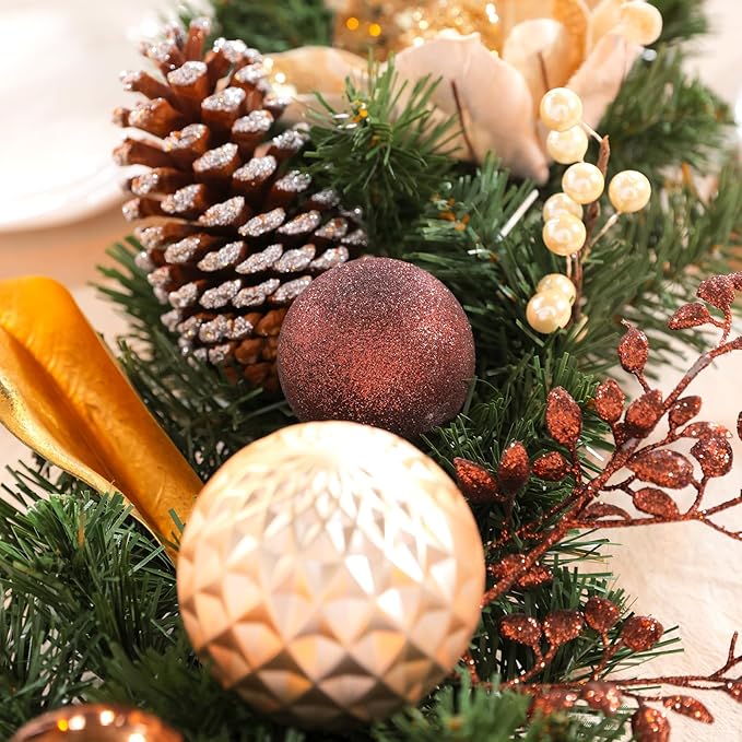 WBHome 9 Feet/108 Inch Christmas Garland Woodland Themed Holiday Decorations