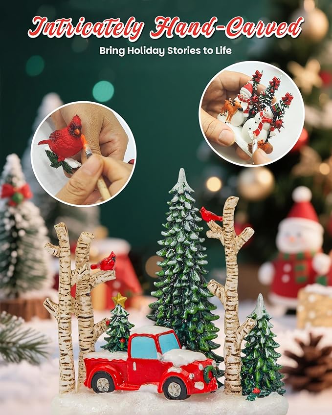 Christmas Tree Snow Globe Light up Lantern with 8 Songs, 10.43" Christmas Snow Globes for Kids Adults, 6H Timer & Dual Power, Snowglobes Christmas Decorations Indoor, Gifts for Women Men