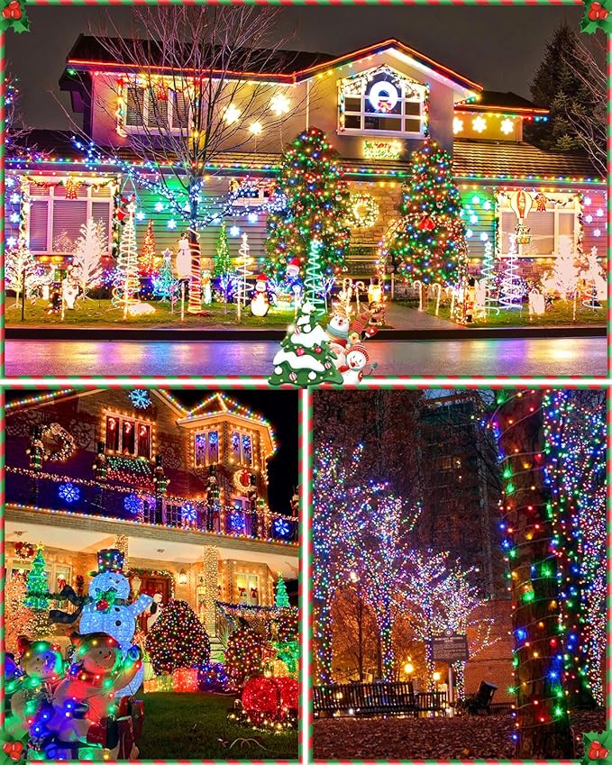355FT Multicolor Christmas Lights Outdoor,900 LED Extra Long String Lights Waterproof Timer & Memory 8 Modes Dimmable Plug in Fairy Lights for Tree Patry Holiday Indoor Decorations
