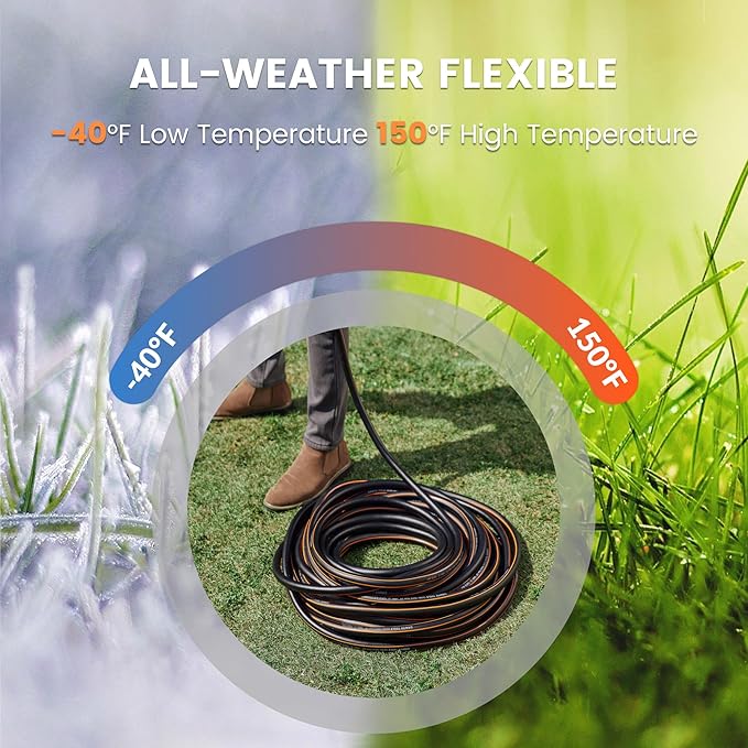 Giraffe Hybrid Leader Hose 5/8 x 15ft, Custom Length, NO Kink, Flexible, Leakproof Water Hose with Male to Female Fittings, 600 Burst PSI