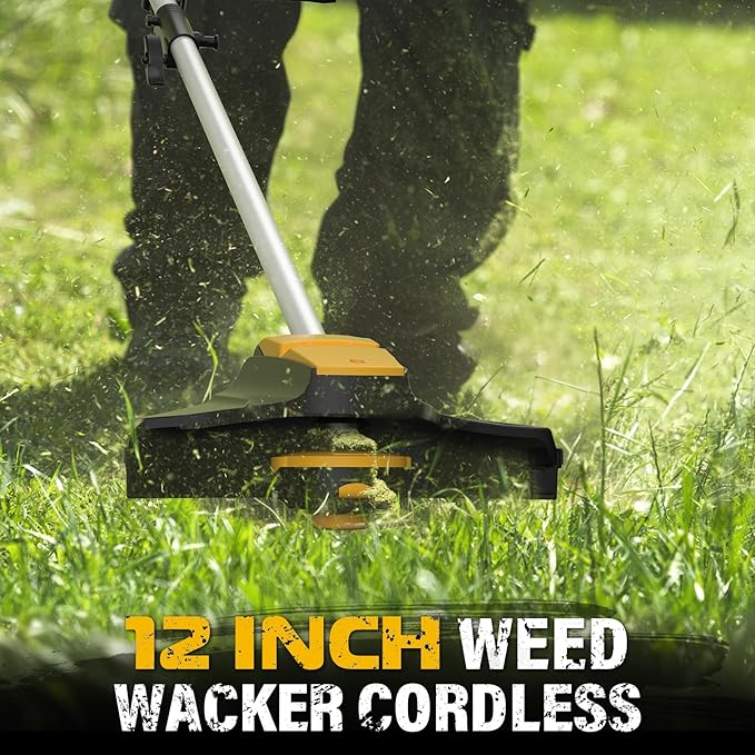 40V Weed Wacker Cordless, 8-Inch Pole Saw, Hedge Trimmer and Brush Cutter, 4-in-1 Multi Garden Tools with 2X20V 4.0Ah Batteries and Charger