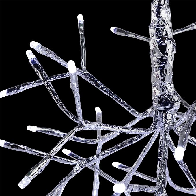 Alpine Corporation | 10"H Indoor Christmas Snowflake Ornament with White LED Lights — Elegant Glowing Silver Holiday Décor for Tabletops & Mantels