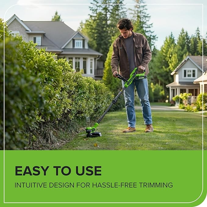 Greenworks 24V 12 Cordless String Trimmer/Edger with 20 Replacement Blades, Battery and Charger Not Included