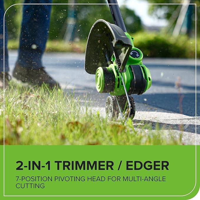 Greenworks 24V 12 Cordless String Trimmer/Edger with 20 Replacement Blades, Battery and Charger Not Included