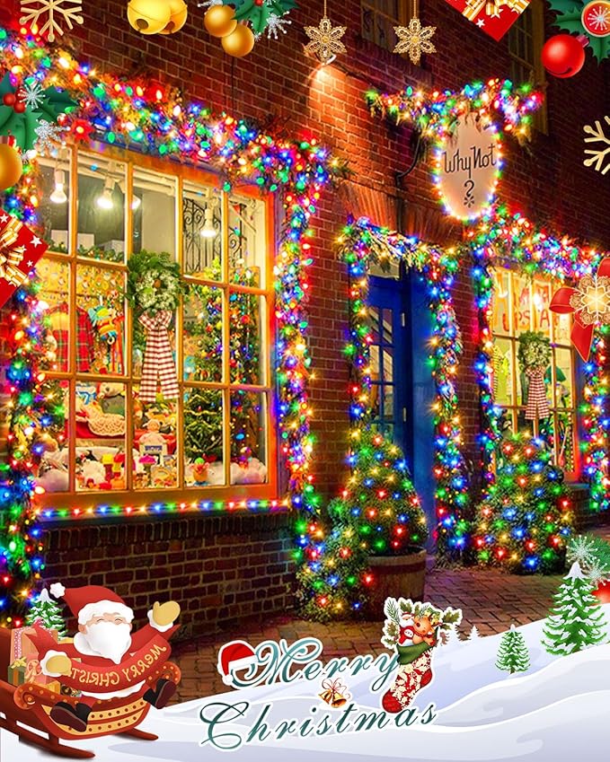 355FT Multicolor Christmas Lights Outdoor,900 LED Extra Long String Lights Waterproof Timer & Memory 8 Modes Dimmable Plug in Fairy Lights for Tree Patry Holiday Indoor Decorations