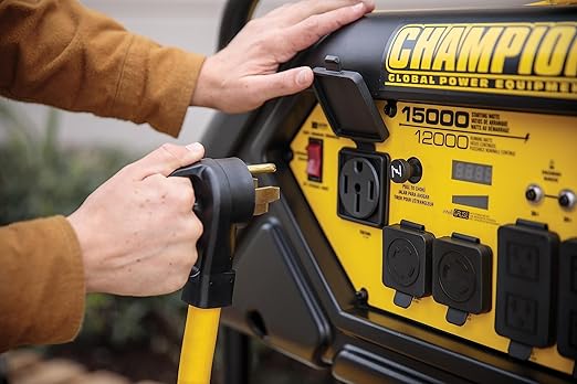Champion Power Equipment 50-Amp Indoor-Rated Manual Transfer Switch with 30-Foot Generator Power Cord and Weather-Resistant Power Inlet Box