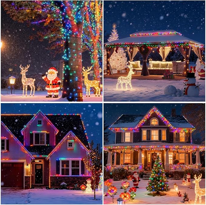 SOLARBABY Solar Christmas Lights Outdoor,142Ft Big 400 LED Beads Solar String Lights with Remote,19 Modes Fairy Christmas Light Solar Waterproof for Garden Patio Xmas Tree Christma Decor,Multicolor