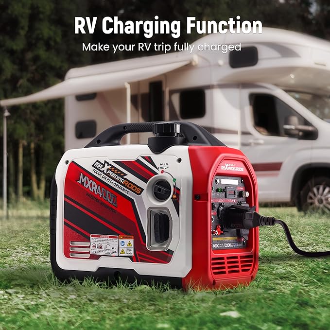 maXpeedingrods 4000 Watt Inverter Generator Portable, Bluetooth? App Remote Data Monitor, RV Ready, Gas Powered Generator with CO Alarm for Outdoor Camping, Home Backup