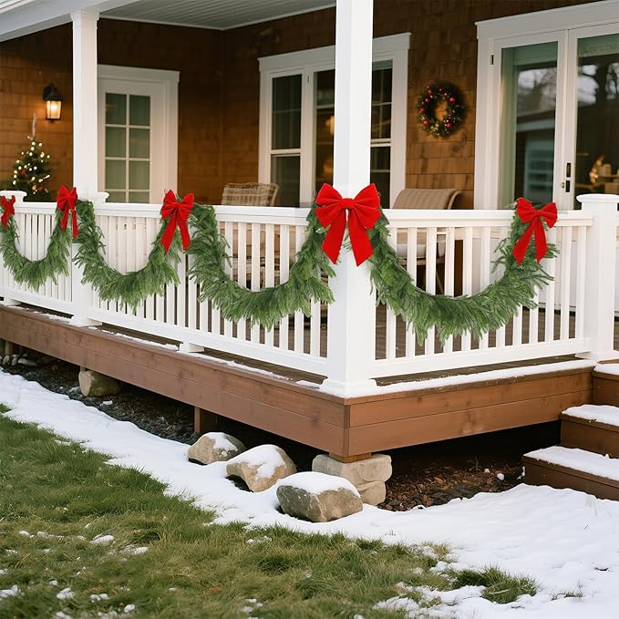 Norfolk Pine Christmas Garland - Real Touch Pine Garland, Green Artificial Greenery Garland for Holiday, Fireplace, Mantle, Window, Stairs, Indoor, Outdoor Décor (180cm - Standard)