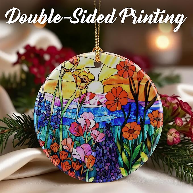 Wildflowers Ornaments, Christmas Ornaments: Christmas Tree Decorations, Holiday Decor, Stocking Stuffers, Gift Ideas, Xmas Gift, Xmas Gifts & Gifts for Women and Flower Lover