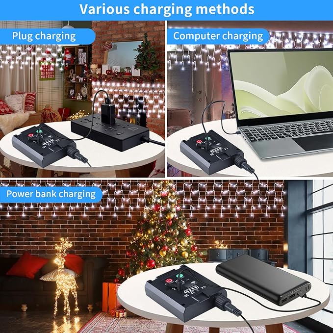 Solar Christmas Lights 66+16Ft 660LED Icicle Lights for Outside 2400mAH Connectable Rechargeable Dimmable Remote Twinkle Fairy String Lights for Xmas Yard Eaves House Roof Decorations