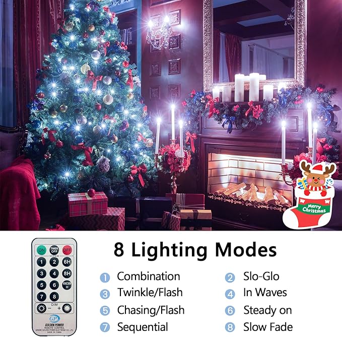 100FT 2000 LED Cluster Christmas Lights, Christmas Tree Lights Outdoor Indoor with 8 Modes & Timer & Remote, Firecrackers String Lights Waterproof for Garland Party Xmas Decorations, Cool White