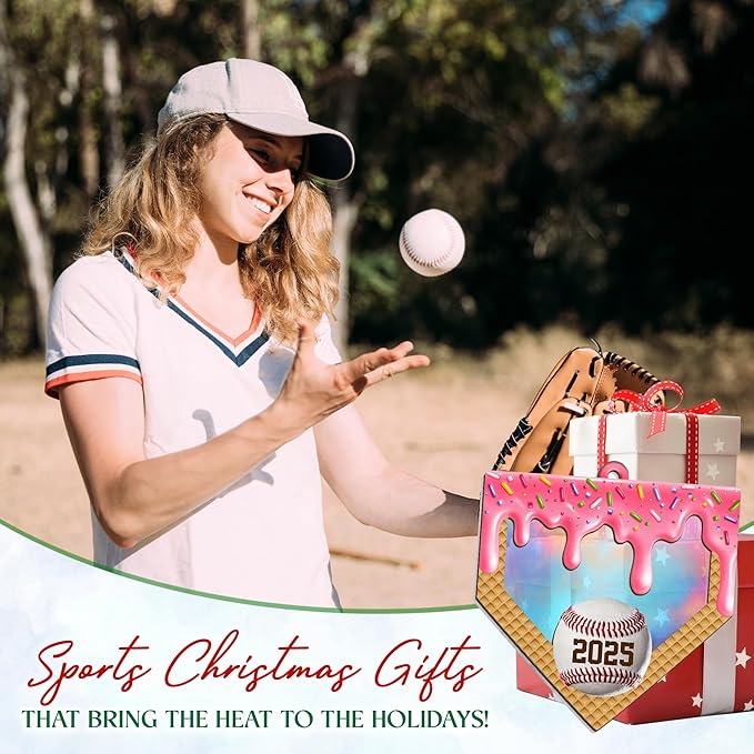 FLAGWIX Baseball Ornaments for Christmas Tree - 2D Flat (Not 3D) Suncatcher Christmas Ornaments 2025 - Baseball Gifts for Sporty Girls, Baseballs Player Gifts for Teen Girls Daughter Granddaughter