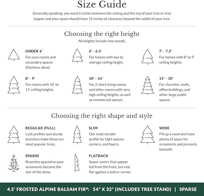Balsam Hill Frosted Alpine Balsam Fir - Snow-Kissed Artificial Christmas Tree with Pre-Fluffed Memory Wire Branches and LED Clear Fairy Lights, 4.5'