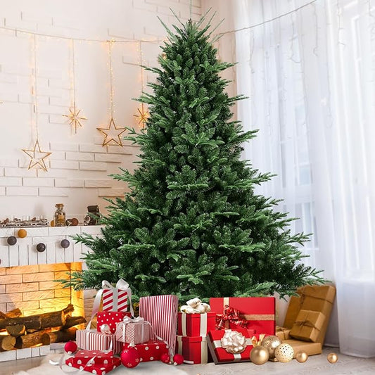 5ft Unlit Christmas Tree with 1122 PE&PVC Mixed Branch Tips - Douglas Fir, Perfect for Home, Shops and Holiday Decoration