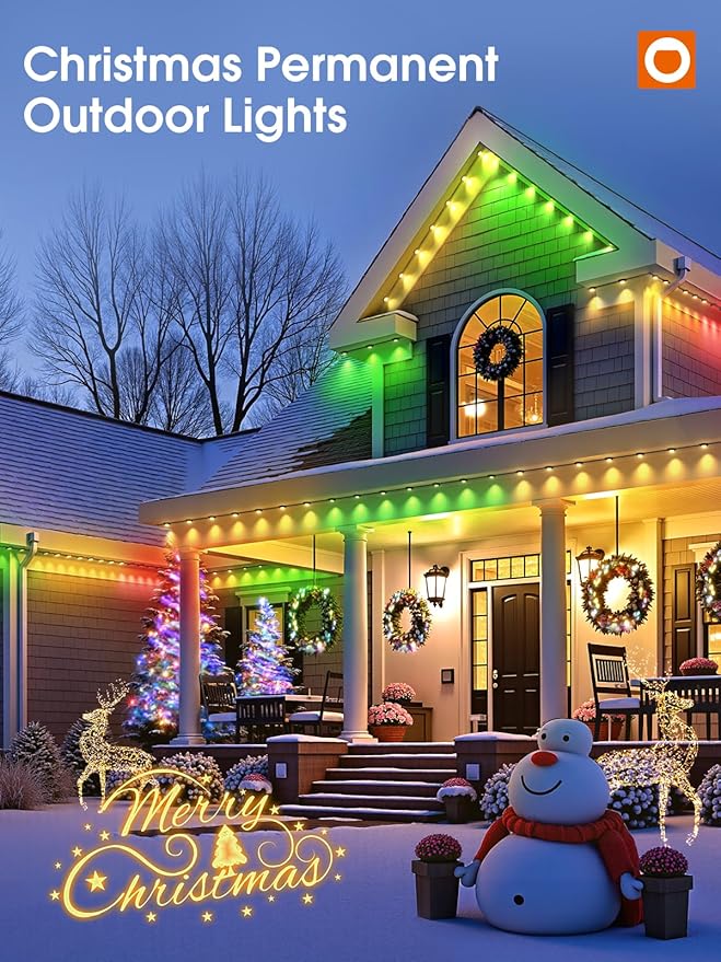 addlon Permanent Outdoor Lights, 150FT with 90 Dual-LED Design, RGB & Warm White Eave Lighting, Remote & App Control, Cuttable & Extendable, IP67 Waterproof, for Halloween Décor, Christmas Light