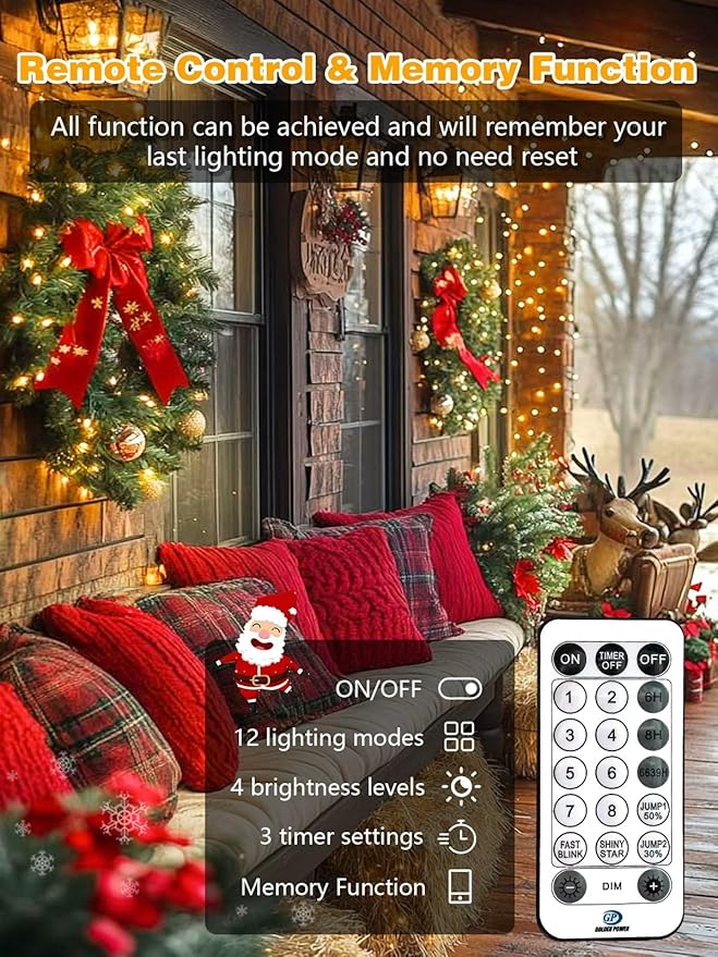 Voice Controlled Christmas Lights with Remote, 264 FT 800 LED String Lights Indoor Outdoor with 12 Modes 3 Timers, Dimmable Twinkle Light Plug in Waterproof for Xmas Tree Party Decor, Warm White