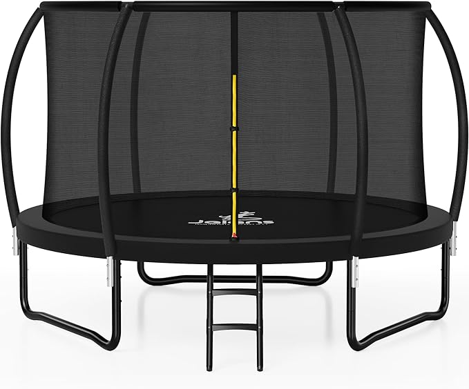 Trampoline 8FT 10FT 12FT 14FT 15FT 16FT, Recreational Trampolines with Enclosure Net and Ladder, Outdoor Anti-Rust Trampolines for Kids and Adults, ASTM Approved