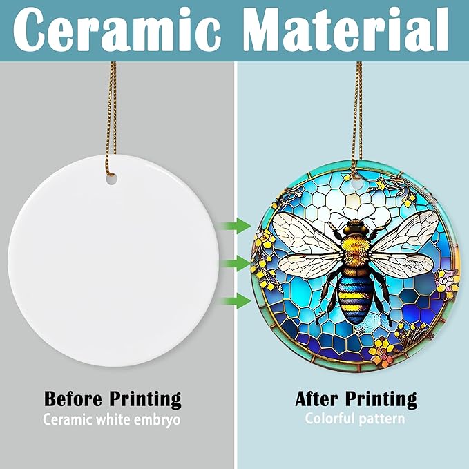 Christmas Bee Keepsake Ornament - Bee Lovers Gifts - Animal Lovers Ornaments