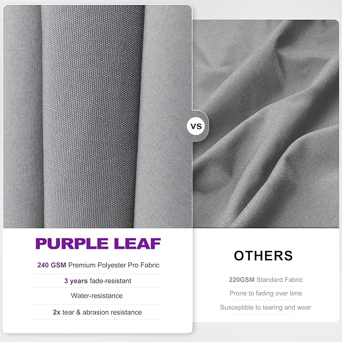 PURPLE LEAF 11' X 8' Swivel Outdoor Patio Aluminum Umbrella with Base Left-right Tilting Cantilever Offset Umbrella with UV Resistant Heavy Duty Fabric for Deck Pool Patio Backyard, Pebble Grey