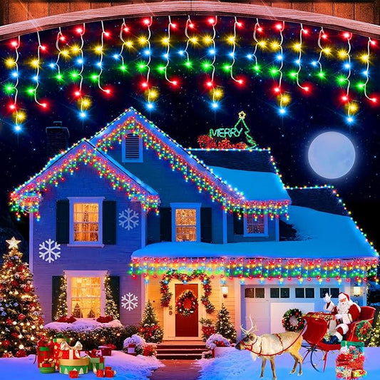 62FT Christmas Lights Outdoor, 486 LED Outdoor String Lights Waterproof Plug in with 8 Modes & Timer, Christmas String Lights for Tree Party, Garden, Holiday Decorations（Multicolor）