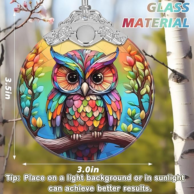 Stained Glass Owl Ornament - Christmas Ornaments - Christmas Tree Decorations - Holiday Present Ideas - Gift Exchange