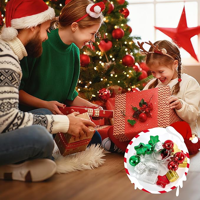 Christmas Decorations Indoor Outdoor Lights 13.12FT 20 LED 8 Modes – Battery Powered String Lights, Christmas Ball Ornaments for Wall Xmas Tree, Home & Holiday Decor, Balcony Party Ornaments
