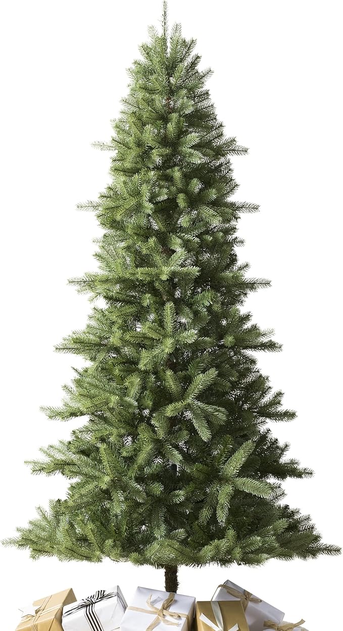 Balsam Hill Mountain Spruce - Realistic Narrow Artificial Christmas Tree with True Needle Foliage, Unlit, 9'