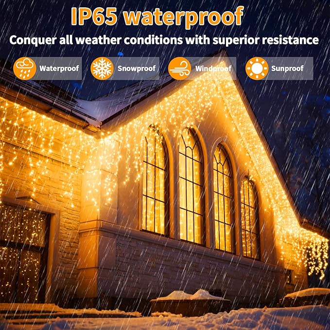 Solar Icicle Christmas Lights Outdoor 66+16Ft 660LED Icicle Lights for Outside with Connectable Rechargeable 8 Modes Remote Dimmable Fairy String Lights for Xmas Yard Eaves Balcony House Decorations
