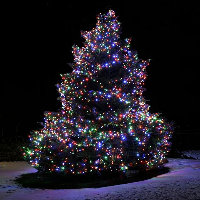 Christmas Net Lights Outdoor,100LED 5ftx5ft Christmas Net Lights With Connectable, Waterproof ,UL Certified and Durable Green Wire For Bushes,Shrubs,Holiday Outdoor Christmas Decorations (Multicolor)