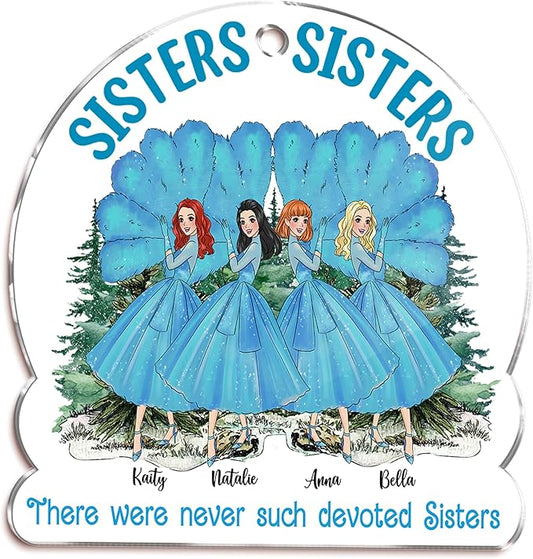Gossby Personalized Sisters Sisters Christmas Ornament - Custom Sister Gift - Christmas Sister Friend Gift - Christmas Decorations - There were Never Such Devoted Sisters - 4 Sisters