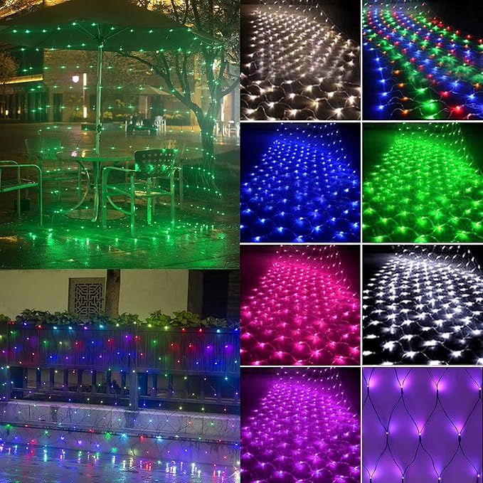 OYCBUZO 300LED Green Net Lights, 14.8ftx5ft 8 Modes Christmas Mesh Lights Connectable, Waterproof String Lights Plug in for Bushes Xmas Tree St Patrick's Day Holiday Party Patio Garden Outdoor Decor