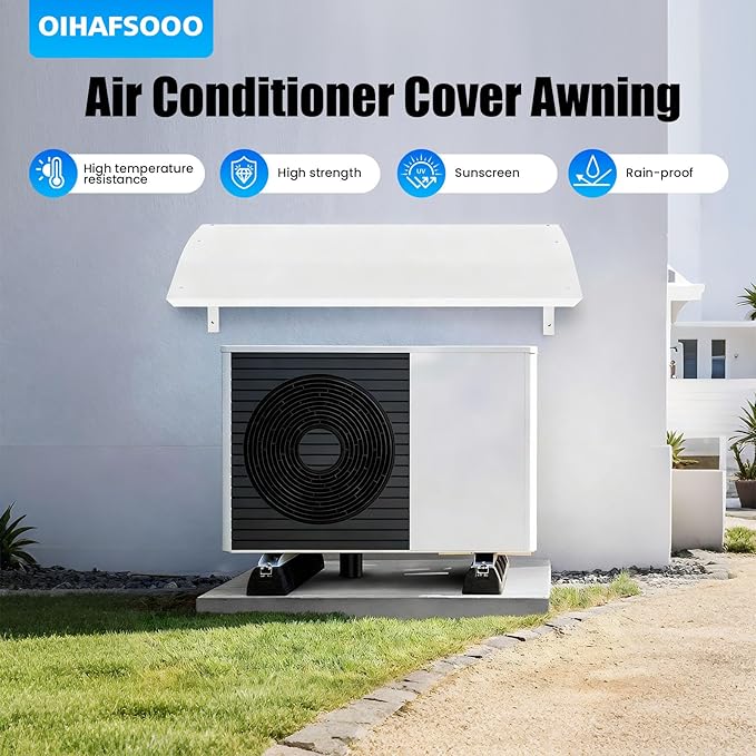 36.2in Air Conditioner Cover Awning for Outside Units AC Compressor Awning, Mini Split AC Cover Protection Sheet Condenser Sun Shade, Patio Awning Canopy UV Rain Snow Protection Sheet Heat Pump