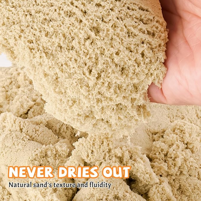 FlexiSand 11 Lbs Fun Sand for Kids, Safe Non-Toxic Eco-Friendly Molding Sand for Stress Relief&Skill Development,Easy-to-Shape Mess-Free Formula Enhances Imagination&Creativity (Original Color)