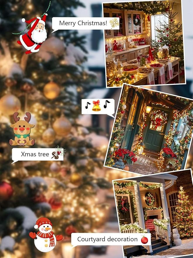 Voice Controlled Christmas Lights with Remote, 66 FT 200 LED String Lights Indoor Outdoor with 12 Modes 3 Timers, Dimmable Twinkle Light Plug in Waterproof for Xmas Tree Party Decor, Warm White