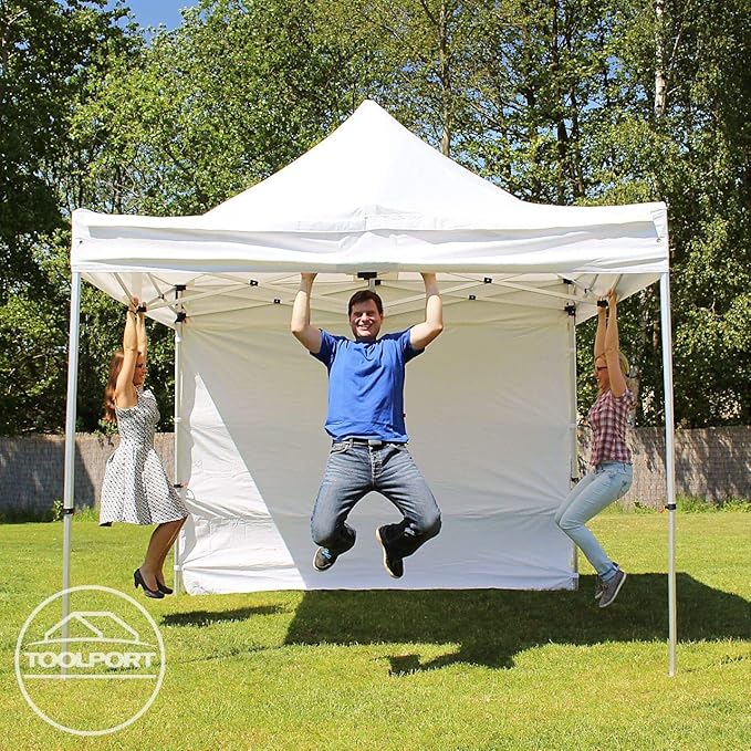 TOOLPORT 10x15 ft PES 800 Pop up canopy PROFESSIONAL Aluminium 1.6 in., Red