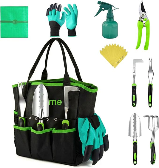 Heavy Duty Gardening Tools with Potting Mat- 24-Piece Gardening Gifts for Women, Men, Mom, Dad - Durable, Ergonomic Garden Tools Set
