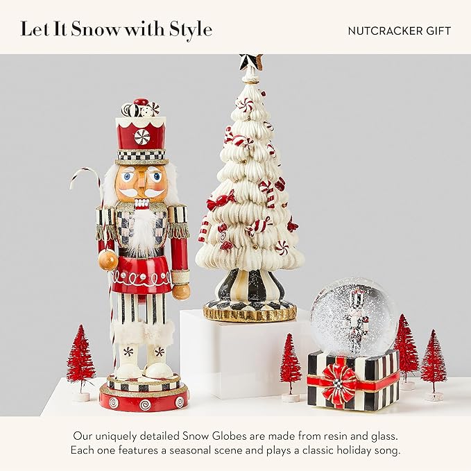 MACKENZIE-CHILDS Snow Globe, Musical Christmas Decor for Living Room, Nutcracker Gift