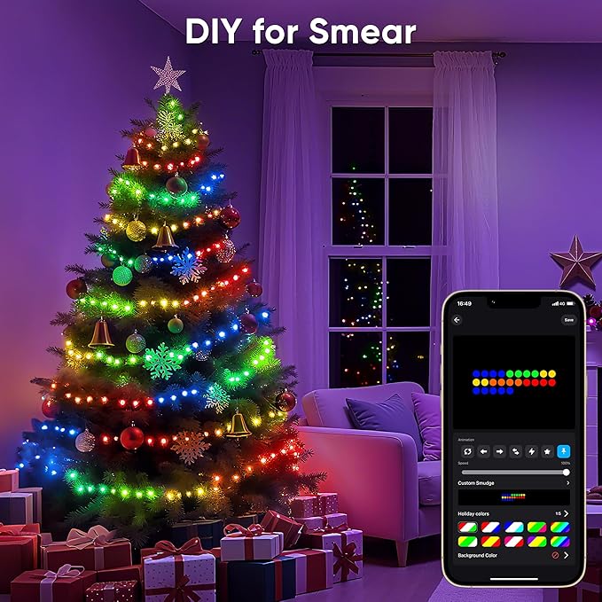 Ollny Smart Christmas Lights 131FT 400LEDs, Color Changing Christmas Tree Lights App & Remote Controlled, RGB String Light with DIY Music Timer for Outdoor Indoor Holiday Xmas Decorations