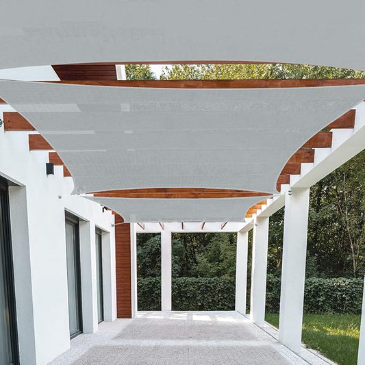 Patio Paradise 12' x 16' Sun Shade Sail Rectangle Canopy Patio Cover Sunlight Block Awning Heavy Duty Commercial Grade for Backyard Lawn Garden Outdoor Activities, Gray