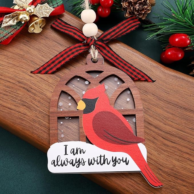 Tesuivra Cardinal Christmas Ornaments for Christmas Tree Decor - Red Cardinal Keepsake Decorative Hanging Ornament - Memorial Gifts for Loss of Loved One
