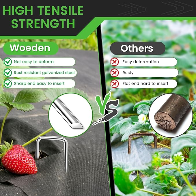 120 Pack 6 Inch Landscape Staples 11 Gauge Heavy Duty Galvanized Garden Stakes, U-Shaped Ground Pins for Weed Barrier Fabric, Drip Irrigation Tubing, Sod, Lawn & Christmas Outdoor Decorations